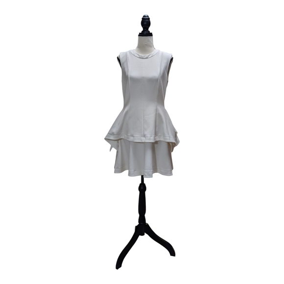 BCBGMaxAzria Dresses & Skirts - NWT BCBGMAXAZRIA White sleeveless Tiered Peplum Dress